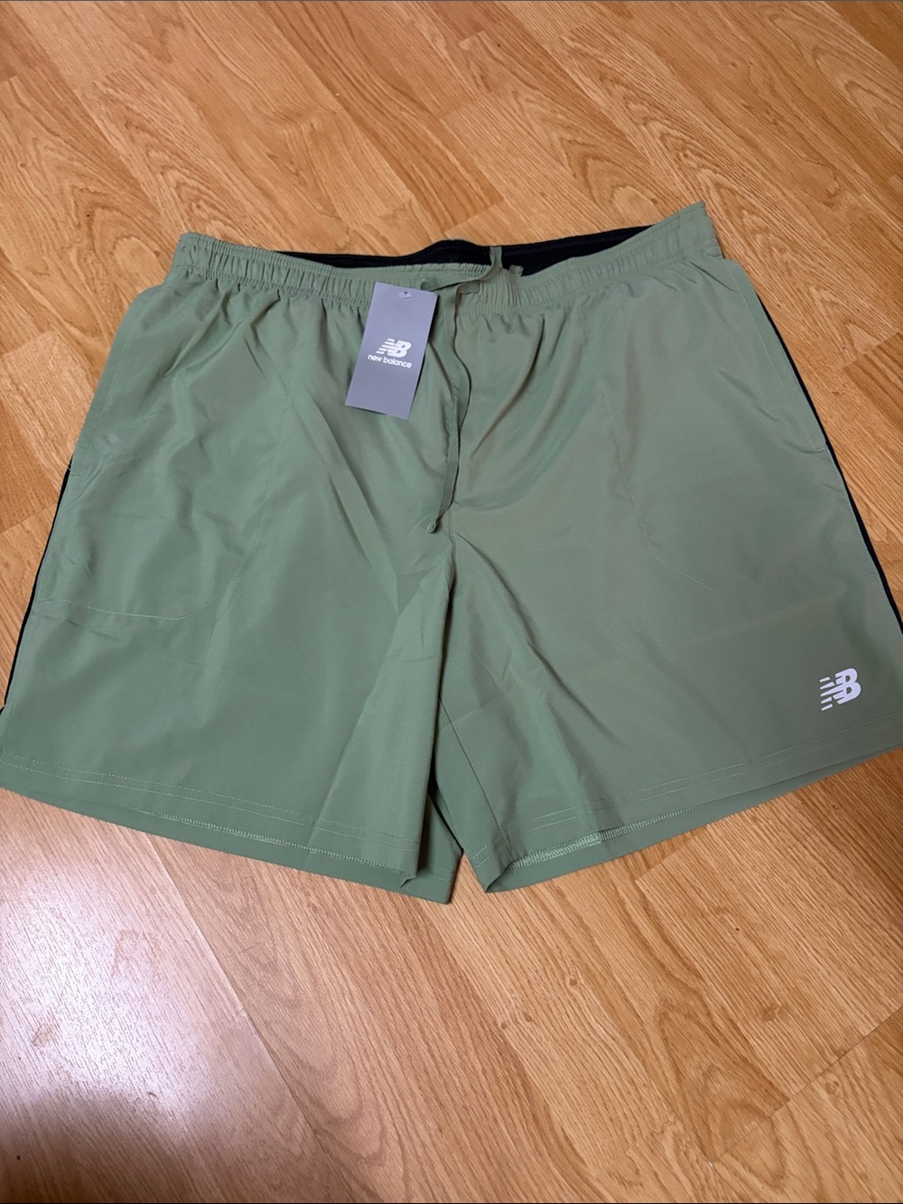 New Balance Men’s Olive Athletic Shorts with Black Trim